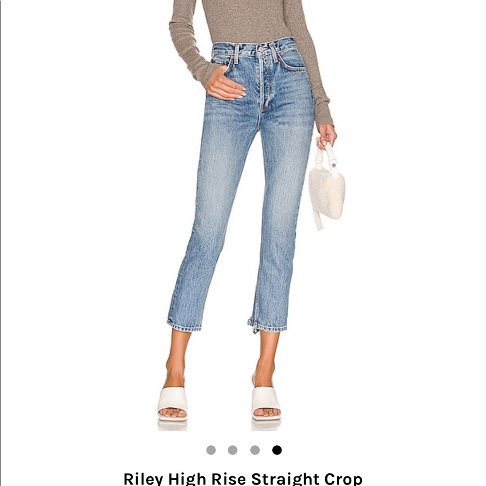 Agolde Riley high rise straight crop in Endless